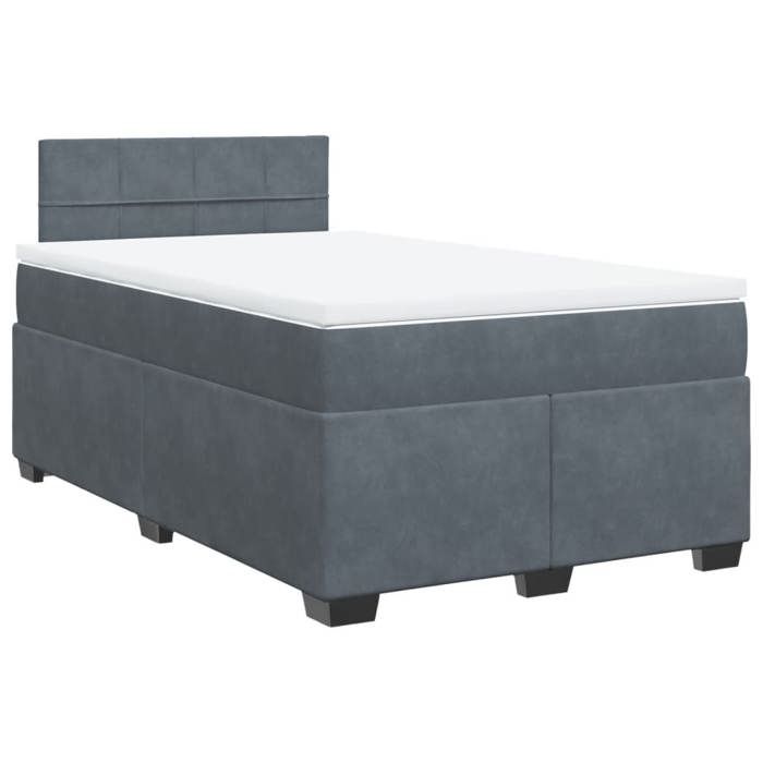 Maison Exclusive - Sommier à lattes de lit et matelas Gris foncé 120x200cm Velours