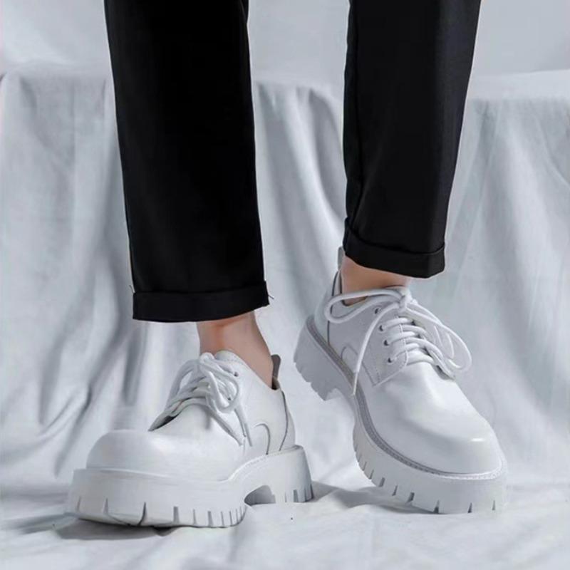 Leather Shoes Men Casual Business British Platform Soft Bottom Derby Shoes Men Black Wedding Party GroomHigh Quality Dress Shoes