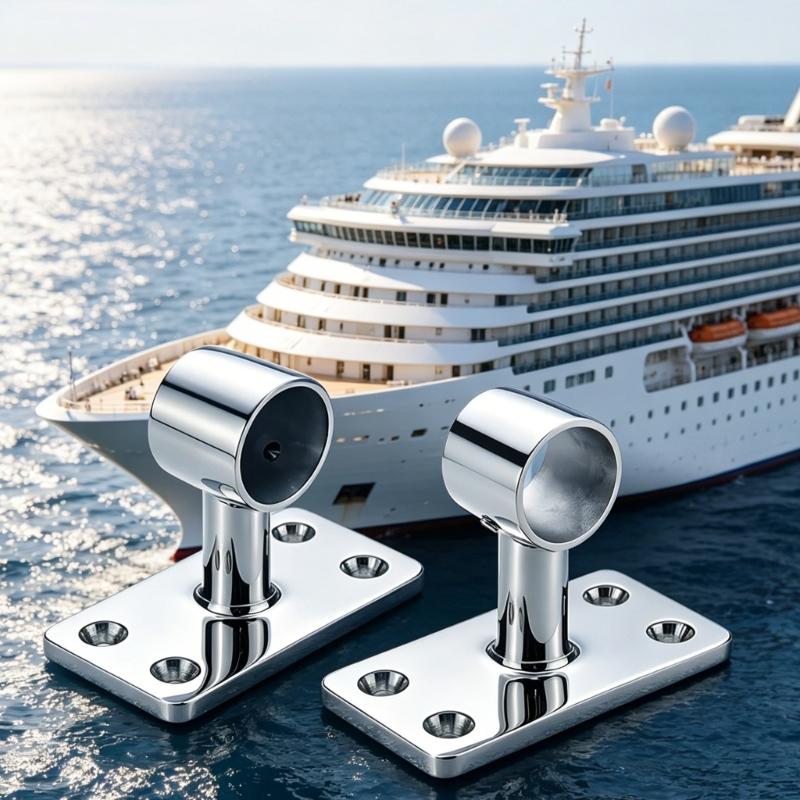 Stainless Steel Boat Rail Base Fitting 32 Mm Round Tube Mount Bracket with 4 Hole Base for Handrail Installation
