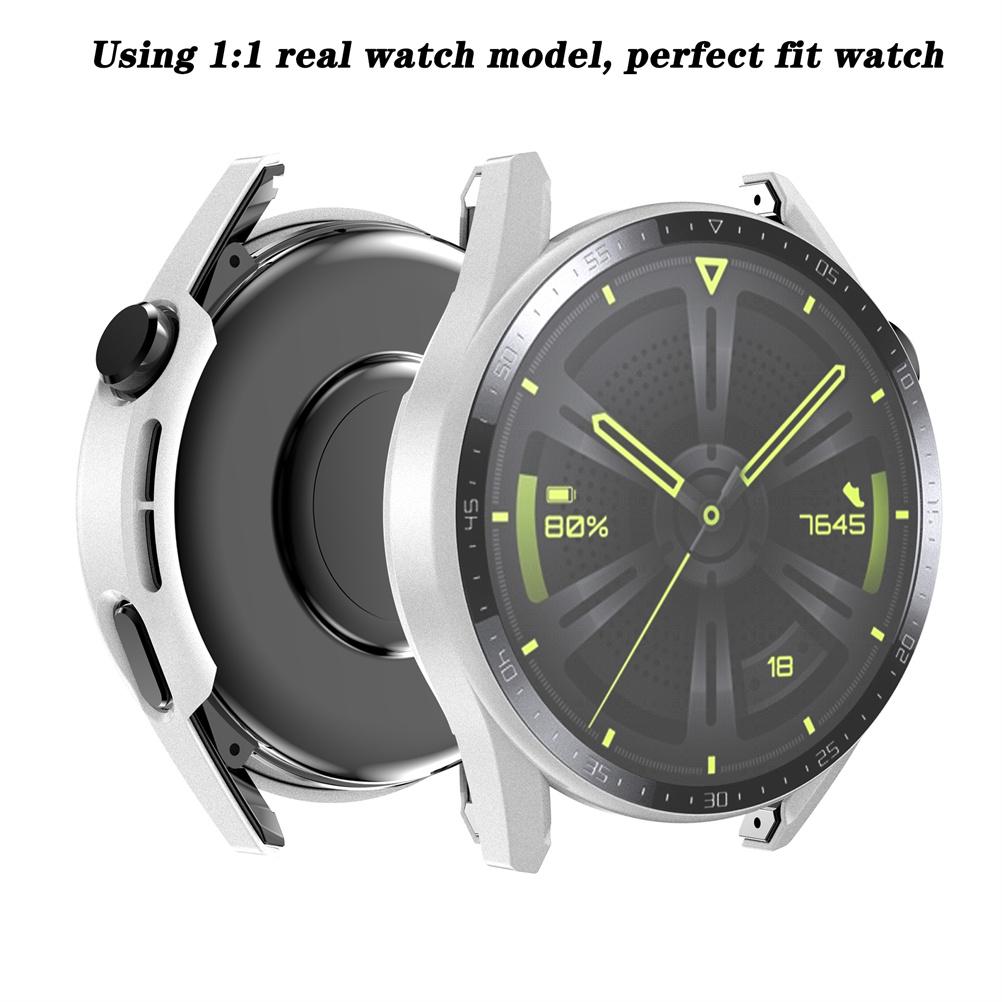 PC Frame Tempered Glass Case Compatible for Huawei Watch GT3 42mm46mm Smartwatch Shockproof  Covers