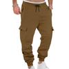 Men's Casual Cargo Jogger Sweatpants with Large Side Pockets and Elastic Waist