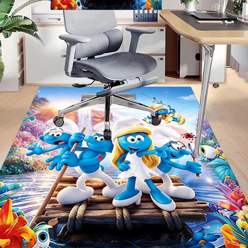 Smurfs' Adventure Carpet For Playroom Bedroom Living Room Sofa Home Decorkids Game Area Rug Nonslip Floor Mat