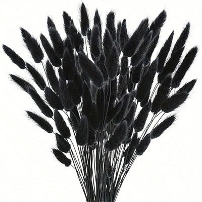 120Pcs Bunny Tails Flores Secas Natural Seco Bunny Tails Grama 60cm Lagurus Ovatus Rabbit Tail Grama para Artesanato DIY Festa de Casamento Decoração de Mesa para Casa