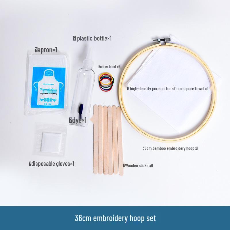 Children's Tie-Dye Embroidery Kit: Bamboo Hoop, Blue Wall Pendant