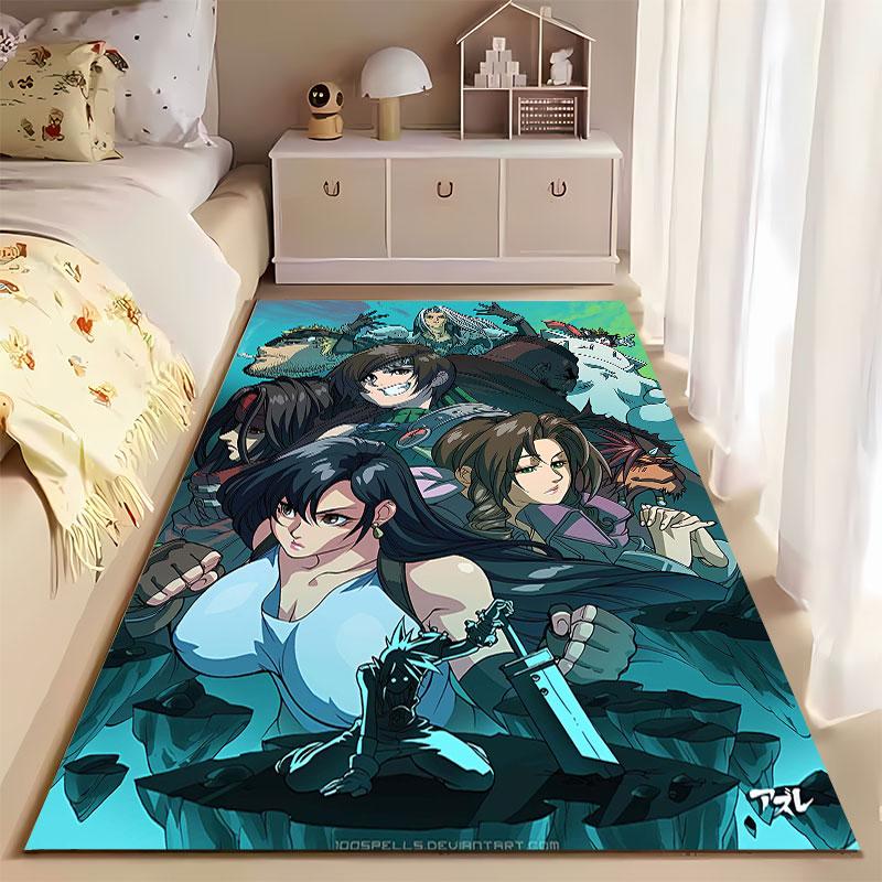 "Fantasy Heroes Anime Carpet" Suitable As a Non-slip Mat for the Living Room or Bedroom Sofa