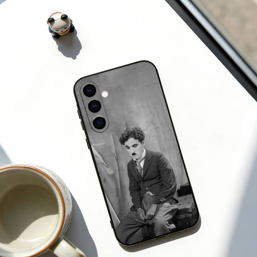 Charlie Chaplin Phone Case Soft black For Samsung Galaxy A73,A72,A71,A70,A53,A52,A51
