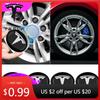 Car Sticker 2025 New Tesla 4Pcs 60mm Auto Wheel Center Hub Tyre Caps 56mm Rim Cover Sticker Badge Emblem for Tesla Model 3 Y S X