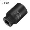 Uxcell 2pcs Square 30mm Metric Square Impact Blackening Standard Wheel Socket for Automotive Machine and Home Use 4-Point Socket, 3/4" Drive, Socket,
