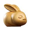 Wood Carving Easter Rabbit Ornaments Rabbit Figurine Cute Bunny Ornament Home Office Desktop Decor Car Decoration Party Gift