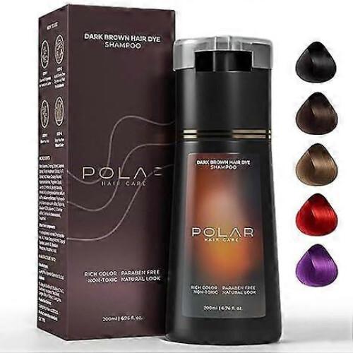 (dark Brown) Hair Dye Shampoo,Polar Hair Dye Shampoo, Polar Haircare Instant Dye Shampoo, Natural Hair Color Shampoo for Gray Hair Coverage, Suitable