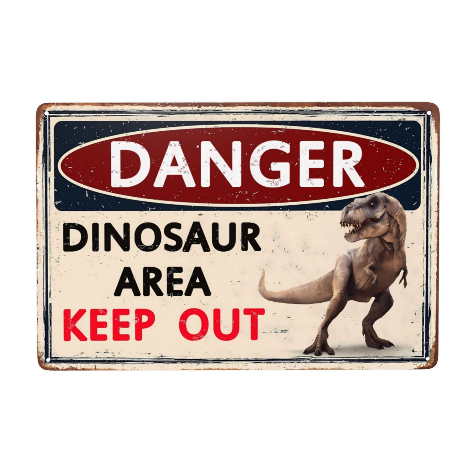 

Знак Динозавр Опасность Зона Динозавров Не Входить Винтажная Металлическая Табличка Декор для Спальни для Мальчиков Украшение Детской Комнаты 8x12 Дюймов 20x30cm