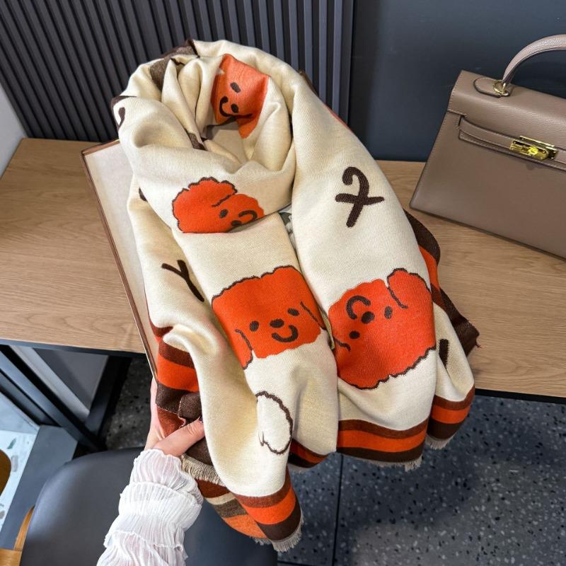 Double-sided Color Imitation Cashmere Scarf Winter Women's Versatile Multi-functional Shawl Scarf