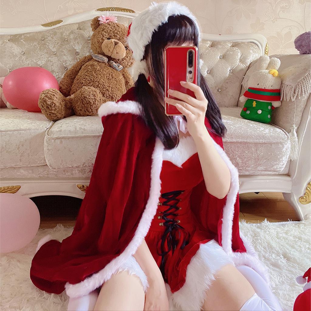 New Christmas Clothing Adult Women's Dress Set Sexy Christmas Robe Clothing Party Stage Performance Clothing