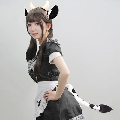 İnek Kostüm Seti İnek Kulaklı Taç Kuyruk Eldivenler Çocuk Yetişkin Hayvan Cosplay Kostümleri Cadılar Bayramu Noel Partisi Aksesuarları
