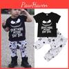 Adorable Halloween Baby Boy Girl Cotton Top T-shirt With Stripe Long Pants Set