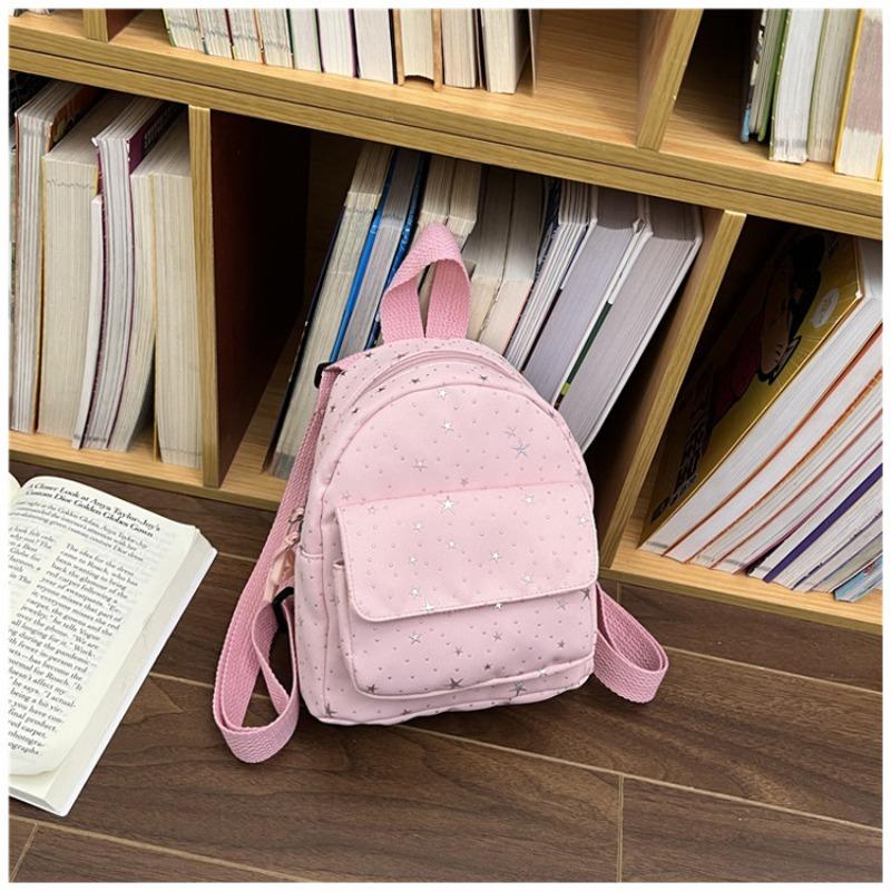 Korean Version of the Star Fashion Star Small Shoulder Foreign Style Versatile Travel Small Backpack Children Can Carry Leisure Small Backpack