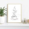 Coffee Shop Coffee Bar Line Art Sign Minimalist Posters and Prints Canvas Painting Wall Art Picture for Cafe Kitchen Home Decor