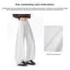 American contrasting color embroidered sports casual pants men's autumn profile scimitar pants retro loose long pants