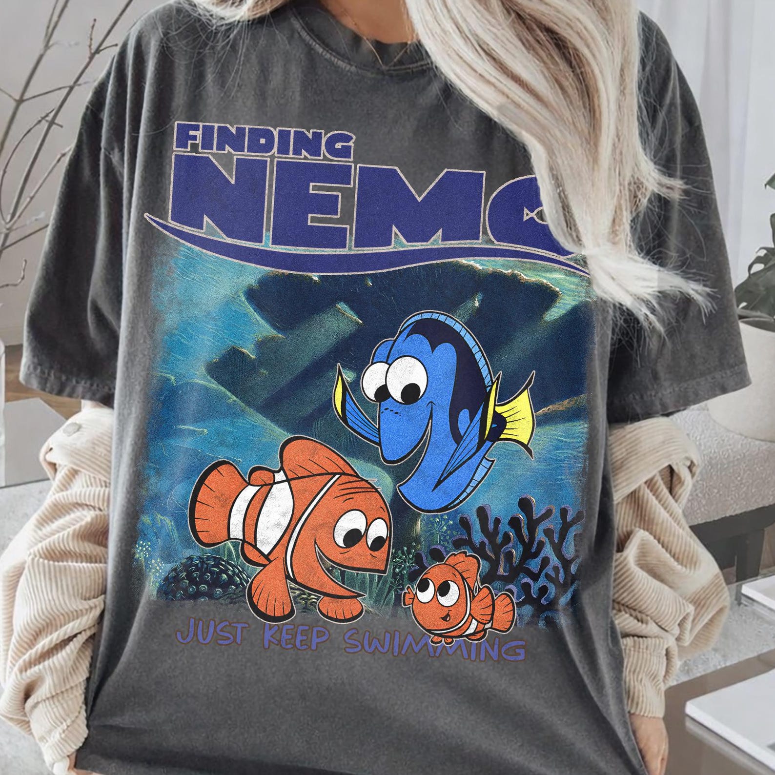 Vintage Disney Finding Nemo Shirt, Finding Dory Disney Trip Tee, Nemo Family Vacation Shirt, WDW Disney Girl Trip 3XL