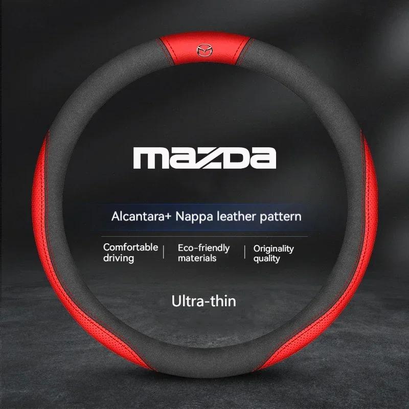 2025 Heiß für Mazda2 3 6 SKYACTIV Axela Atenza CX30 CX5 CX8 CX9 MX5 RX8 RX7 BT50 Wildleder Leder Auto Lenkradabdeckung Auto Zubehör