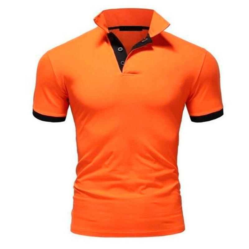 Herren T-Shirt Casual Polo Kurzarm T-Shirt Einfarbig Sport Top Mann Revers Weiß Schwarz Polos Shirts
