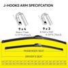 1Pc Car Windshield Wiper Blades Hook Universal Soft Rubber Frameless Bracketless Car Wipers 14" 16" 18" 19" 20" 21" 22"