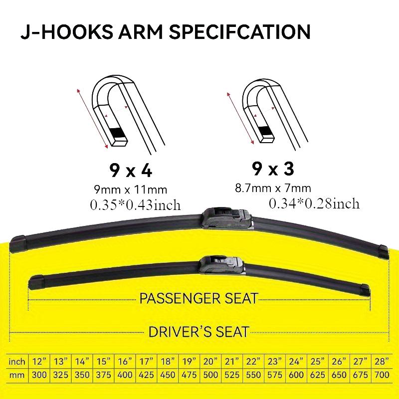 1Pc Car Windshield Wiper Blades Hook Universal Soft Rubber Frameless Bracketless Car Wipers 14" 16" 18" 19" 20" 21" 22"