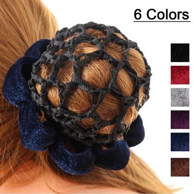 Fashion Lace Velet Edge Dance Skating Hair Nets Updo Styling Tool Bun Cover Ballet Crochet Snood
