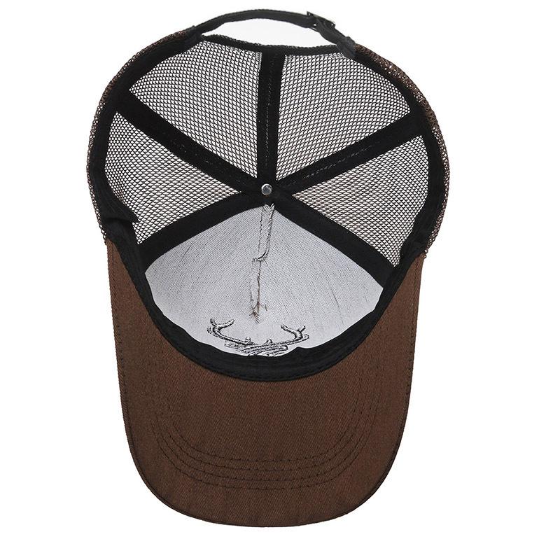 Men's Summer Deer Antler Embroidered Five-Panel Baseball Cap - Breathable, High-Top, Bull Head Visor, Sun Protection