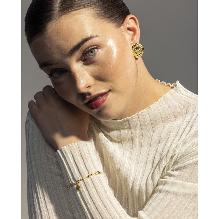 Luxenter 18K Yellow Gold Finished Earrings - Abalt
