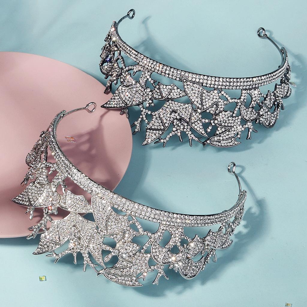 Skull Head Candy Scare Halloween Rhinestone Crystal Tiaras Crown for Queens Hair Jewelry Diadema Headpieces