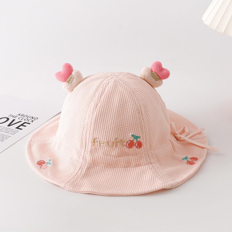 

Adjustable Baby Sun Hat Cotton Infant Fisherman Cap Boys Girls Bucket Hat рожевий