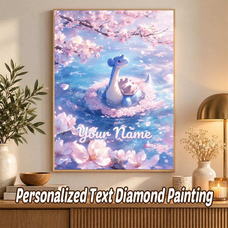 Lapras Custom Name Diamond Painting Personalized 5D Full Drill DIY Diamond Art Home Decor