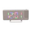 Digital Clock RGB LED Large Screen Mirror Projection Multifunctional Table Electronic Alarm White