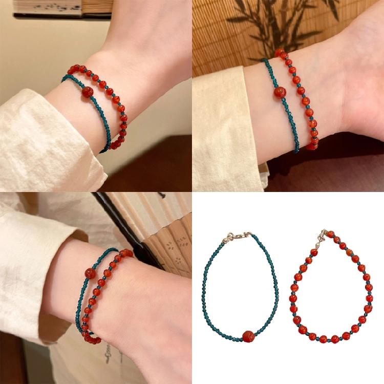 Stretchable Beaded Bracelet With Vintage Color Pattern Portable Stackable Jewelry Accessory for Adults Stylish Outfits