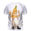 Men's and women's round neck 3D banana print T-shirt