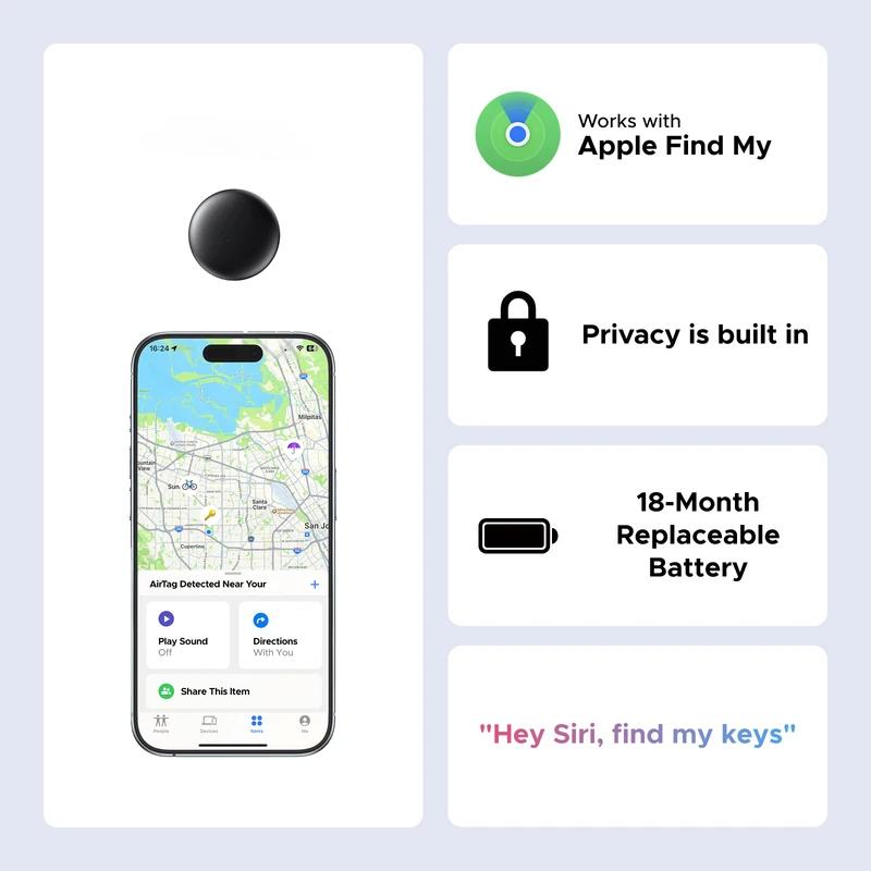 2026 Finder Security SmartTrack Link Smart Tag With Apple Find My Key Bluetooth GPS Tracker For Earbud Luggage MFi Finder IOS