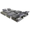 Set salotto da giardino 5 pezzi con cuscini in polyrattan grigio