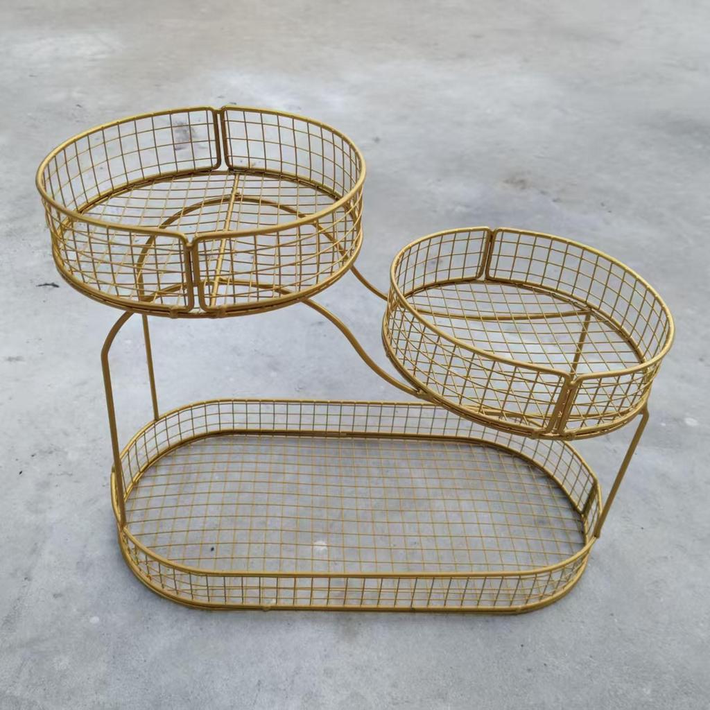 3 Tier Fruit Basket Metal Storage Stand Vegetable Holder Countertop Organizer Basket for Kitchen Dining Room