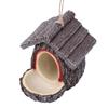 Treehouse Shape Bird Feeder for Outdoors Hanging Resin Rustic Wood Texture Decorative Bird Feeder House for Yard Patio