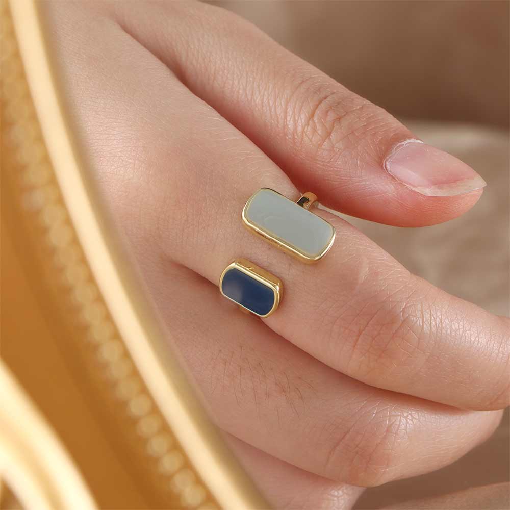 Open Adjustable Big Rings For Women Zircon Ring Female Fashion Simple Dripping Oil Wedding Promise Rings Ladies Vintage