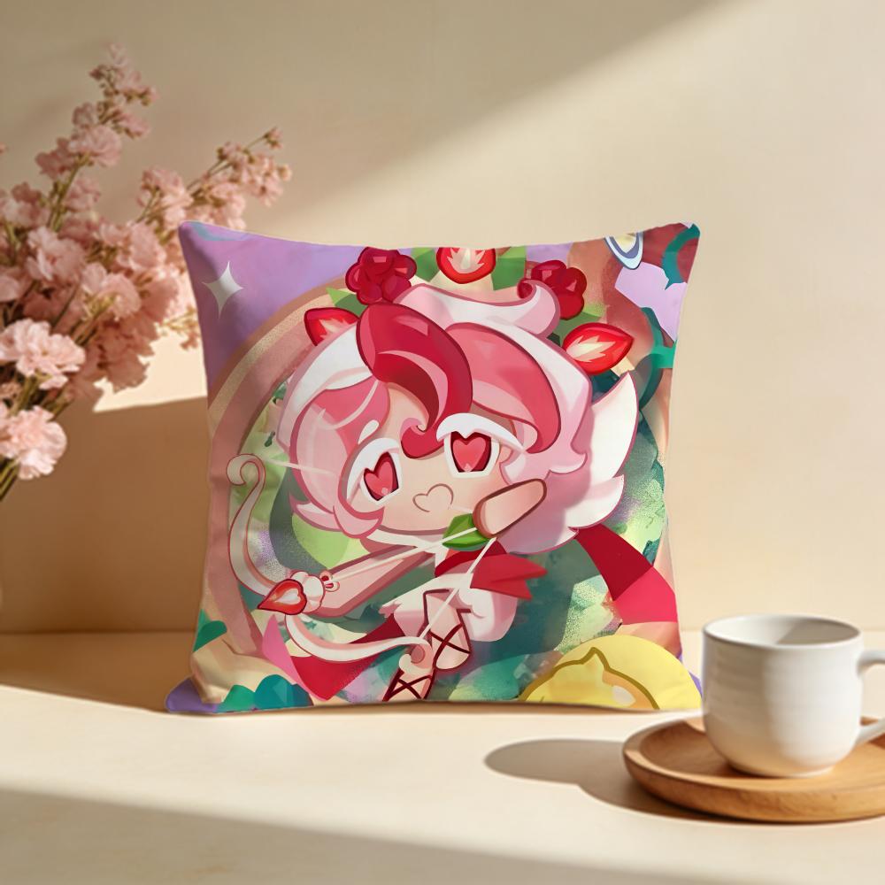 Trendy CCookie Run Kingdomable Cushion Cover Stylish Washable Pillow Cover Ideal for Couch Bedroom Car Decoration