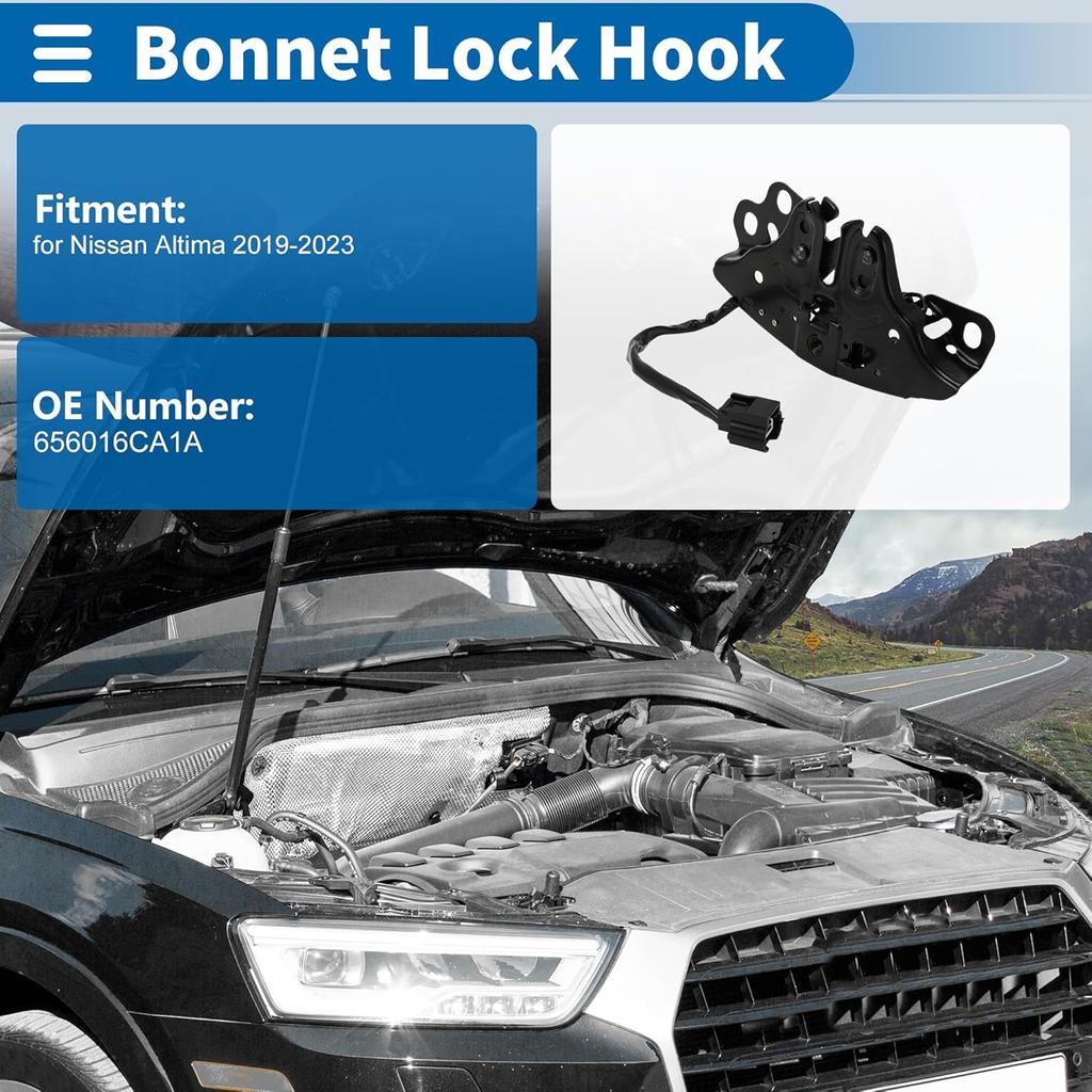 Hood Latch Assembly for Nissan Altima 2019-2023 Engine Hood Latch Lock Release No.656016CA1A 1 Pcs