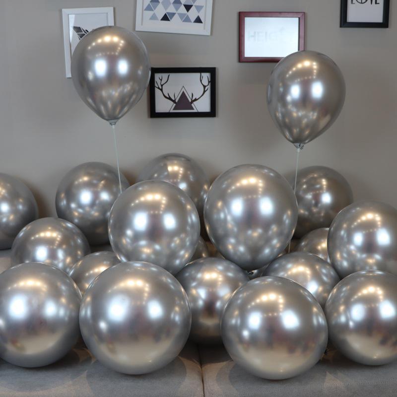 Black & White Silver Balloons for Birthday, Engagement, Proposal, or Store Opening Decorations