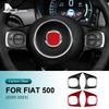 Real Hard Carbon Fiber Car Steering Wheel Button Cover For Fiat 500 Abarth 595 695     Interior Trim Accessories