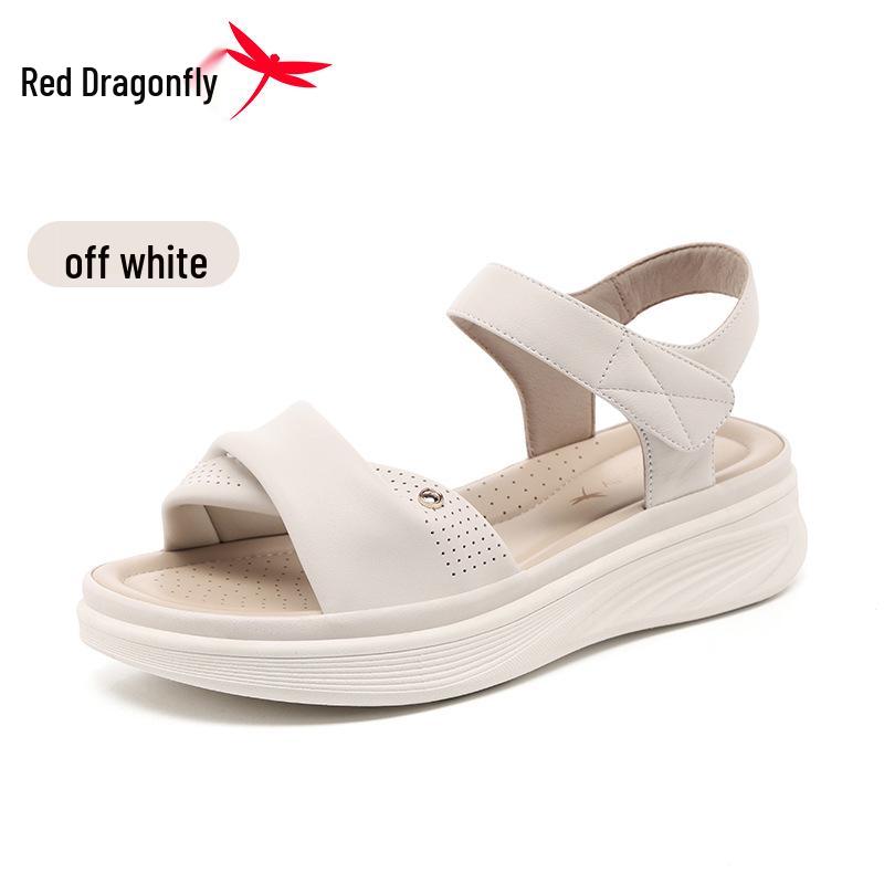Red Dragonfly Women's Genuine Leather Soft Sole Sandals - Summer 2026 Collection