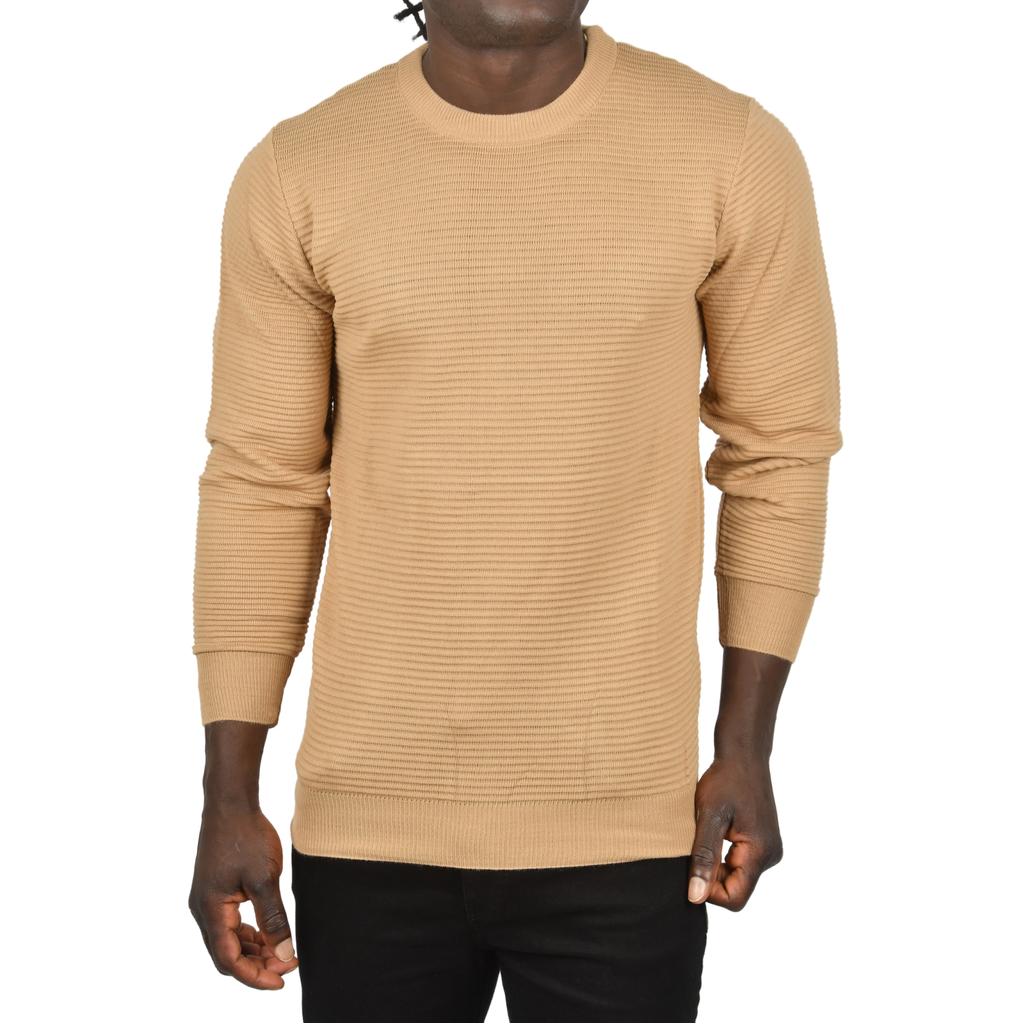 DeepSEA Çizgi Desenli Bisiklet Yaka Dar Kesim Triko Kazak 2505492