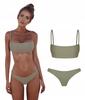Bikini Swimsuit Bandeau Khaki Black Sexy