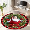 Cute Christmas Day Gift Bell Santa Claus Snowman Christmas Tree round rug Home Soft Decorative Anti slip Chair Mat Carpet Outdoor Floor Mat Carpet 32