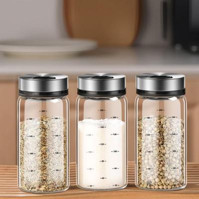 200/300/500Ml High Borosilicate Glass Seasoning Can Salt Sesame Solid Condiment Seal Bottle Pepper Spice Shaker With Rotary Lid